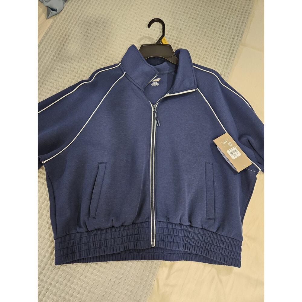 Avía Women's Double Knit Jacket Size L (12-14) Color Dark Blue Long Sleeve NWT - Picture 7 of 10